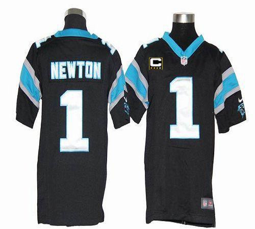 Nike Panthers #1 Cam Newton Black Team Color With C Patch Youth Stitched NFL Elite Jersey Nike Panthers #1 Cam Newton Black Team Color With C Patch Youth Stitched NFL Elite Jersey