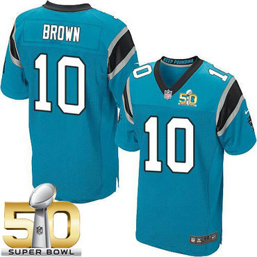 Nike Panthers #10 Corey Brown Blue Alternate Super Bowl 50 Men's Stitched NFL Elite Jersey