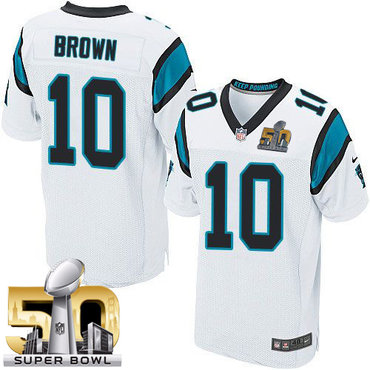 Nike Panthers #10 Corey Brown White Super Bowl 50 Men's Stitched NFL Elite Jersey Nike Panthers #10 Corey Brown White Super Bowl 50 Men's Stitched NFL Elite Jersey