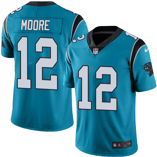 Nike Panthers #12 DJ Moore Blue Youth Stitched NFL Limited Rush Jersey Nike Panthers #12 DJ Moore Blue Youth Stitched NFL Limited Rush Jersey