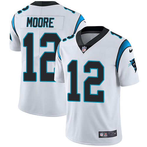 Nike Panthers #12 DJ Moore White Men's Stitched NFL Vapor Untouchable Limited Jersey Nike Panthers #12 DJ Moore White Men's Stitched NFL Vapor Untouchable Limited Jersey