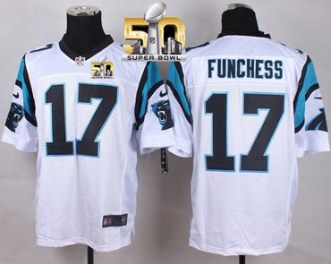 Nike Panthers #17 Devin Funchess White Super Bowl 50 Men's Stitched NFL Elite Jersey Nike Panthers #17 Devin Funchess White Super Bowl 50 Men's Stitched NFL Elite Jersey