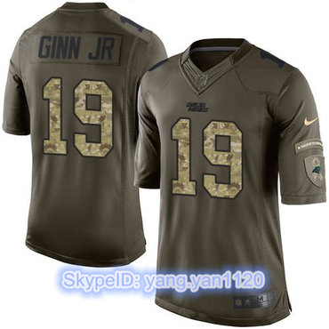 Nike Panthers #19 Ted Ginn Jr Green Men's Stitched NFL Limited Salute to Service Jersey Nike Panthers #19 Ted Ginn Jr Green Men's Stitched NFL Limited Salute to Service Jersey