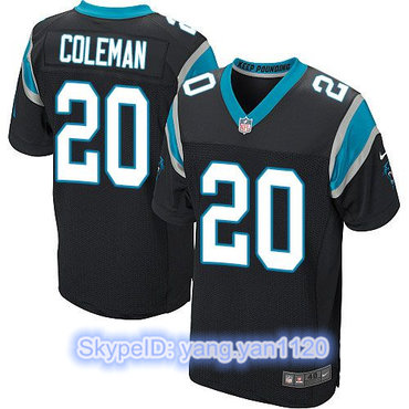Nike Panthers #20 Kurt Coleman Black Team Color Men's Stitched NFL Elite Jersey Nike Panthers #20 Kurt Coleman Black Team Color Men's Stitched NFL Elite Jersey