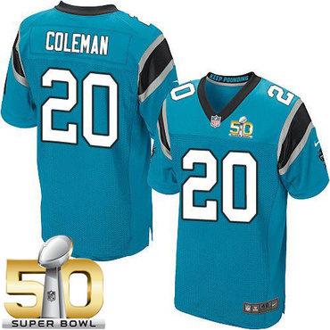 Nike Panthers #20 Kurt Coleman Blue Alternate Super Bowl 50 Men's Stitched NFL Elite Jersey