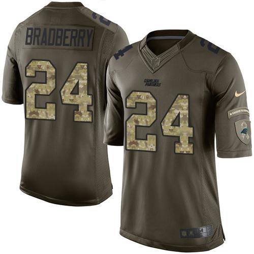Nike Panthers #24 James Bradberry Green Men's Stitched NFL Limited Salute to Service Jersey Nike Panthers #24 James Bradberry Green Men's Stitched NFL Limited Salute to Service Jersey