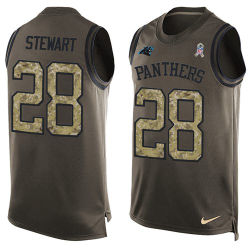 Nike Panthers #28 Jonathan Stewart Green Men's Stitched NFL Limited Salute To Service Tank Top Jersey Nike Panthers #28 Jonathan Stewart Green Men's Stitched NFL Limited Salute To Service Tank Top Jersey