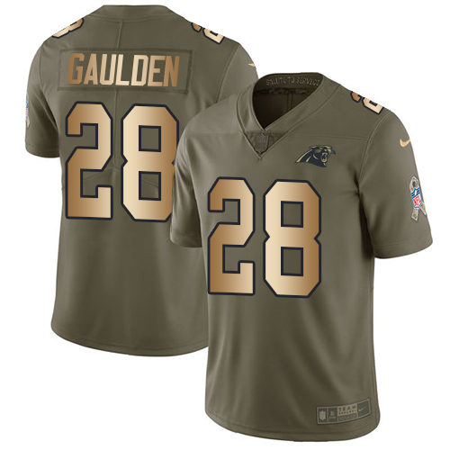 Nike Panthers #28 Rashaan Gaulden Olive Gold Men's Stitched NFL Limited 2017 Salute To Service Jersey Nike Panthers #28 Rashaan Gaulden Olive Gold Men's Stitched NFL Limited 2017 Salute To Service Jersey