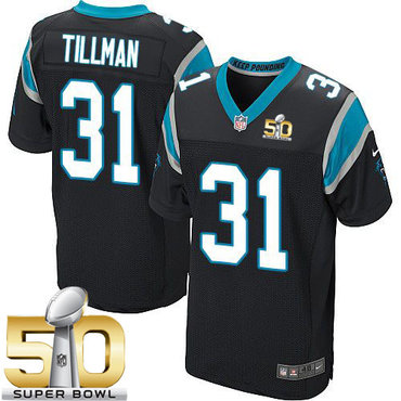 Nike Panthers #31 Charles Tillman Black Team Color Super Bowl 50 Men's Stitched NFL Elite Jersey