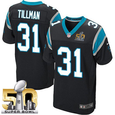 Nike Panthers #31 Charles Tillman Black Team Color Super Bowl 50 Men's Stitched NFL Elite Jersey