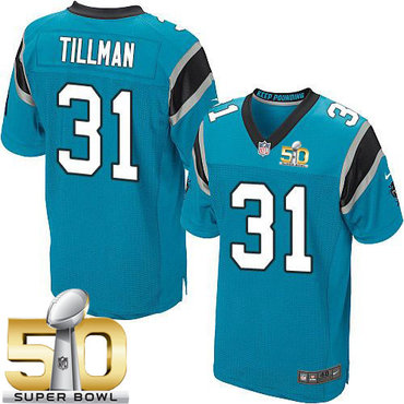 Nike Panthers #31 Charles Tillman Blue Alternate Super Bowl 50 Men's Stitched NFL Elite Jersey