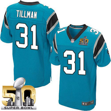 Nike Panthers #31 Charles Tillman Blue Alternate Super Bowl 50 Men's Stitched NFL Elite Jersey