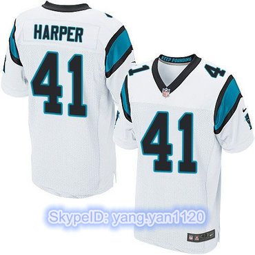 Nike Panthers #41 Roman Harper White Men's Stitched NFL Elite Jersey Nike Panthers #41 Roman Harper White Men's Stitched NFL Elite Jersey