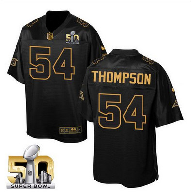 Nike Panthers #54 Shaq Thompson Black Super Bowl 50 Men's Stitched NFL Elite Pro Line Gold Collection Jersey