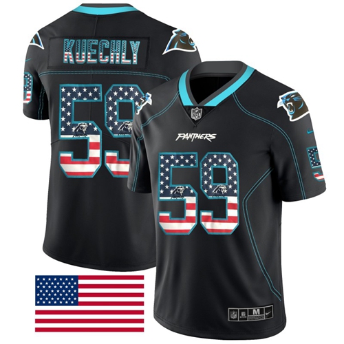 Nike Panthers #59 Luke Kuechly Black Men's Stitched NFL Limited Rush USA Flag Jersey Nike Panthers #59 Luke Kuechly Black Men's Stitched NFL Limited Rush USA Flag Jersey