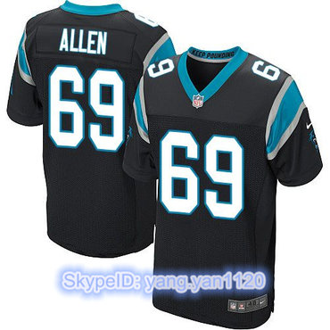 Nike Panthers #69 Jared Allen Black Team Color Men's Stitched NFL Elite Jersey Nike Panthers #69 Jared Allen Black Team Color Men's Stitched NFL Elite Jersey