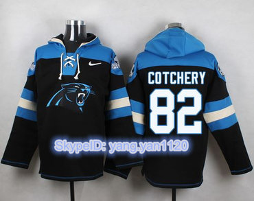 Nike Panthers #82 Jerricho Cotchery Black Player Pullover NFL Hoodie