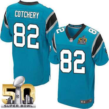 Nike Panthers #82 Jerricho Cotchery Blue Alternate Super Bowl 50 Men's Stitched NFL Elite Jersey Nike Panthers #82 Jerricho Cotchery Blue Alternate Super Bowl 50 Men's Stitched NFL Elite Jersey