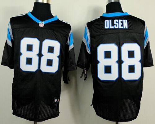 Nike Panthers #88 Greg Olsen Black Team Color Men's Stitched NFL Elite Jersey Nike Panthers #88 Greg Olsen Black Team Color Men's Stitched NFL Elite Jersey
