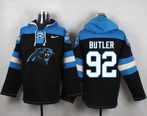 Nike Panthers #92 Vernon Butler Black Player Pullover NFL Hoodie Nike Panthers #92 Vernon Butler Black Player Pullover NFL Hoodie