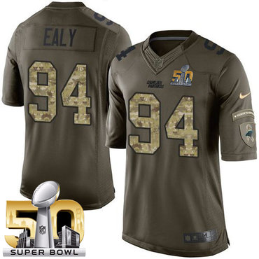 Nike Panthers #94 Kony Ealy Green Super Bowl 50 Men's Stitched NFL Limited Salute to Service Jersey Nike Panthers #94 Kony Ealy Green Super Bowl 50 Men's Stitched NFL Limited Salute to Service Jersey