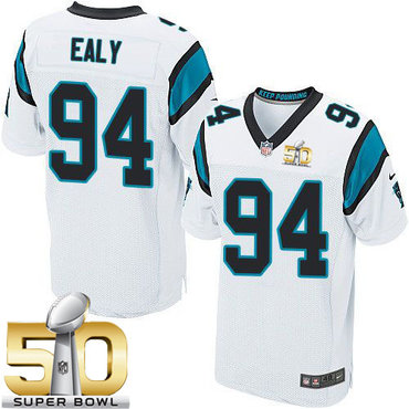 Nike Panthers #94 Kony Ealy White Super Bowl 50 Men's Stitched NFL Elite Jersey Nike Panthers #94 Kony Ealy White Super Bowl 50 Men's Stitched NFL Elite Jersey