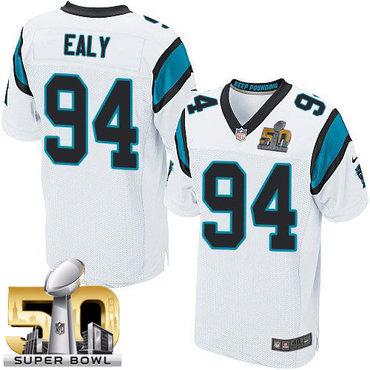 Nike Panthers #94 Kony Ealy White Super Bowl 50 Men's Stitched NFL Elite Jersey Nike Panthers #94 Kony Ealy White Super Bowl 50 Men's Stitched NFL Elite Jersey