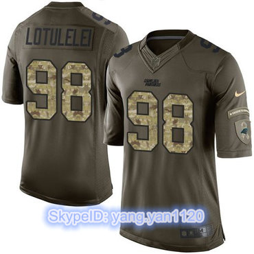 Nike Panthers #98 Star Lotulelei Green Men's Stitched NFL Limited Salute to Service Jersey