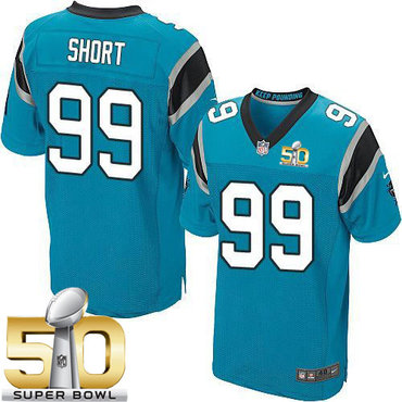Nike Panthers #99 Kawann Short Blue Alternate Super Bowl 50 Men's Stitched NFL Elite Jersey