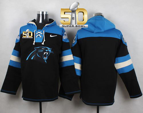Nike Panthers Blank Black Super Bowl 50 Player Pullover NFL Hoodie