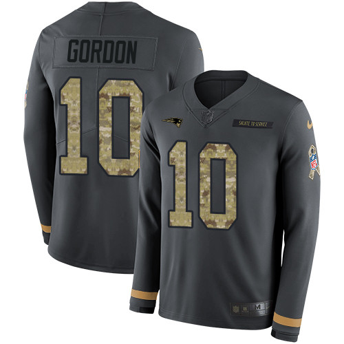 Nike Patriots #10 Josh Gordon Anthracite Salute to Service Youth