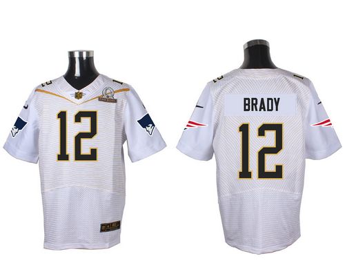 Nike Patriots #12 Tom Brady White 2016 Pro Bowl Men's Stitched NFL Elite Jersey Nike Patriots #12 Tom Brady White 2016 Pro Bowl Men's Stitched NFL Elite Jersey