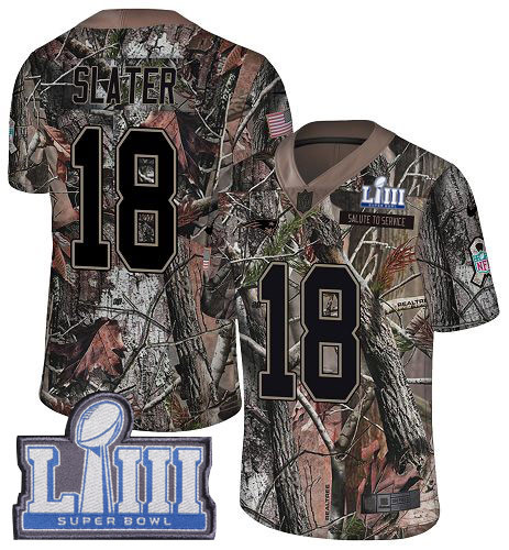 Nike Patriots #18 Matt Slater Camo Super Bowl LIII Bound Men's Stitched NFL Limited Rush Realtree Jersey Nike Patriots #18 Matt Slater Camo Super Bowl LIII Bound Men's Stitched NFL Limited Rush Realtree Jersey