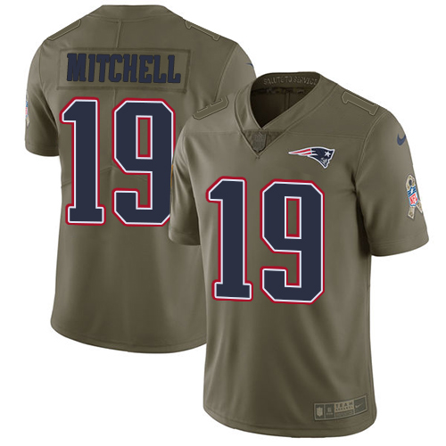 Nike Patriots #19 Malcolm Mitchell Olive Men's Stitched NFL Limited 2017 Salute To Service Jersey Nike Patriots #19 Malcolm Mitchell Olive Men's Stitched NFL Limited 2017 Salute To Service Jersey