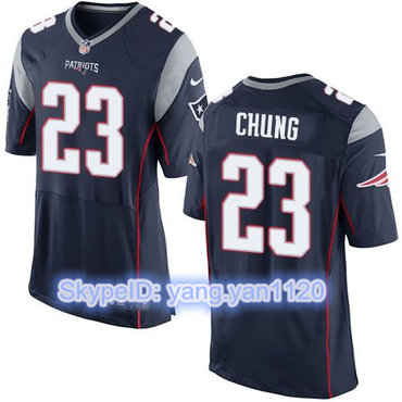 Nike Patriots #23 Patrick Chung Navy Blue Team Color Men's Stitched NFL New Elite Jersey