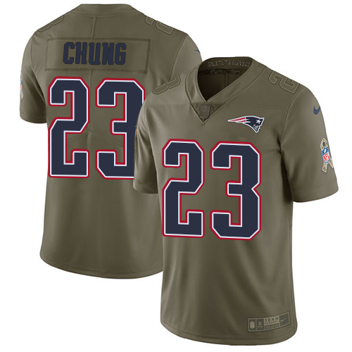 Nike Patriots #23 Patrick Chung Olive Men's Stitched NFL Limited 2017 Salute To Service Jersey Nike Patriots #23 Patrick Chung Olive Men's Stitched NFL Limited 2017 Salute To Service Jersey