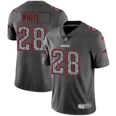 Nike Patriots #28 James White Gray Static Men's NFL Vapor Untouchable Game Jersey