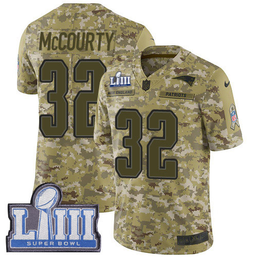 Nike Patriots #32 Devin McCourty Camo Super Bowl LIII Bound Youth Stitched NFL Limited 2018 Salute To Service Jersey