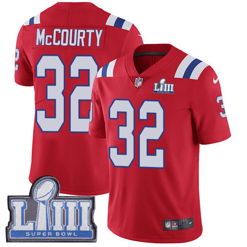 Nike Patriots #32 Devin McCourty Red Alternate Super Bowl LIII Bound Youth Stitched NFL Vapor Vapor Untouchable Limited Jersey