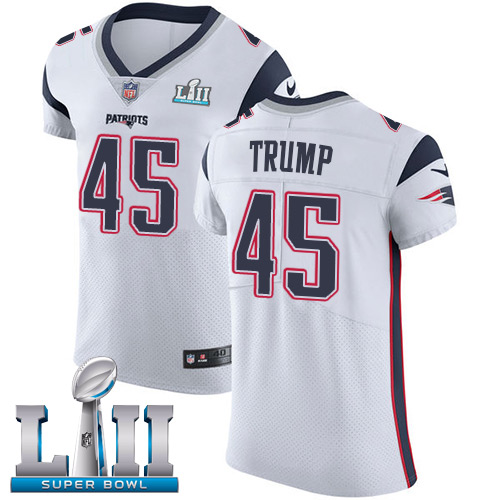 Nike Patriots #45 Donald Trump White Super Bowl LII Men's Stitched NFL Vapor Untouchable Elite Jersey Nike Patriots #45 Donald Trump White Super Bowl LII Men's Stitched NFL Vapor Untouchable Elite Jersey