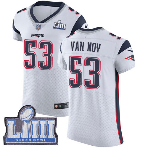 Nike Patriots #53 Kyle Van Noy White Super Bowl LIII Bound Men's Stitched NFL Vapor Untouchable Elite Jersey Nike Patriots #53 Kyle Van Noy White Super Bowl LIII Bound Men's Stitched NFL Vapor Untouchable Elite Jersey