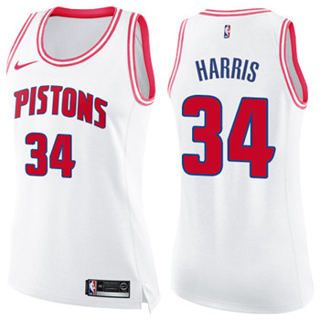 Nike Pistons #34 Tobias Harris White Pink Women's NBA Swingman Fashion Jersey