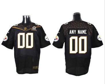 Nike Pittsburgh Steelers Customized Black 2016 Pro Bowl Men's Stitched NFL Elite Jersey