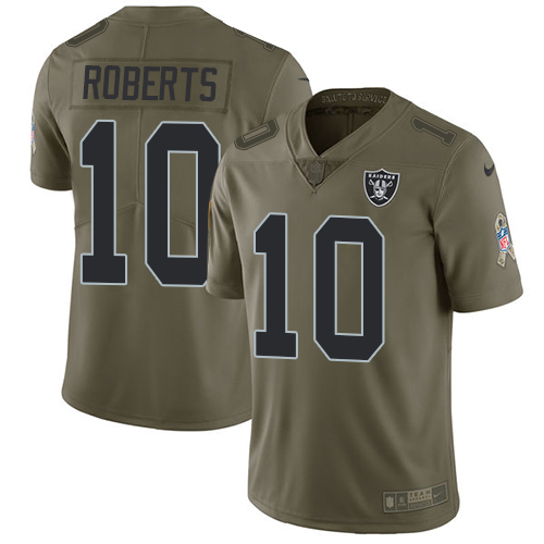 Nike Raiders #10 Seth Roberts Olive Men's Stitched NFL Limited 2017 Salute To Service Jersey Nike Raiders #10 Seth Roberts Olive Men's Stitched NFL Limited 2017 Salute To Service Jersey