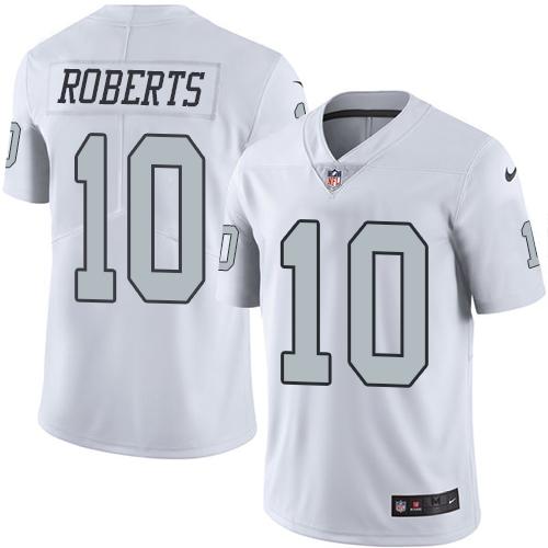 Nike Raiders #10 Seth Roberts White Men's Stitched NFL Limited Rush Jersey Nike Raiders #10 Seth Roberts White Men's Stitched NFL Limited Rush Jersey