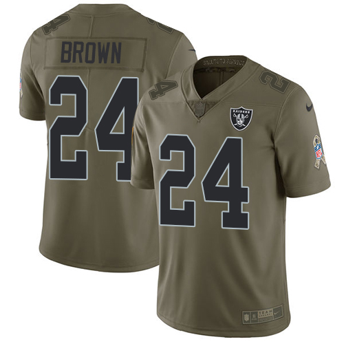 Nike Raiders #24 Willie Brown Olive Men's Stitched NFL Limited 2017 Salute To Service Jersey Nike Raiders #24 Willie Brown Olive Men's Stitched NFL Limited 2017 Salute To Service Jersey