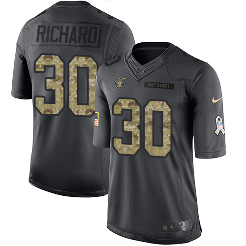 Nike Raiders #30 Jalen Richard Black Men's Stitched NFL Limited 2016 Salute To Service Jersey Nike Raiders #30 Jalen Richard Black Men's Stitched NFL Limited 2016 Salute To Service Jersey