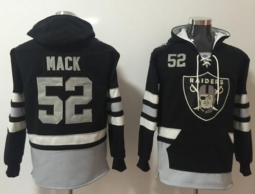 Nike Raiders #52 Khalil Mack Black Grey Name & Number Pullover NFL Hoodie