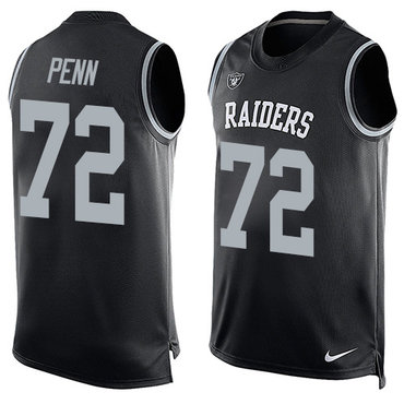 Nike Raiders #72 Donald Penn Black Team Color Men's Stitched NFL Limited Tank Top Jerse