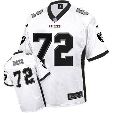 Nike Raiders #72 White Men's CustomizedStitched NFL Elite Drift Fashion Jersey